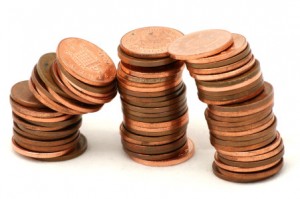 stacks of pennies